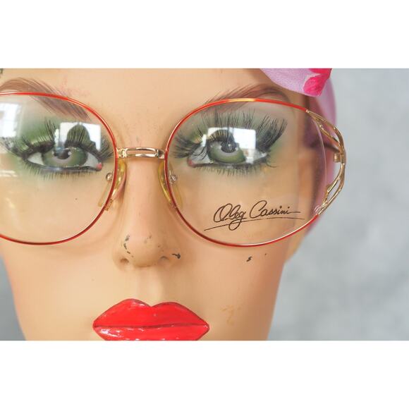 Vintage Eyeglass Frames 1990s By Oleg Cassini Semi Round Grandma Chic Retro main image 15